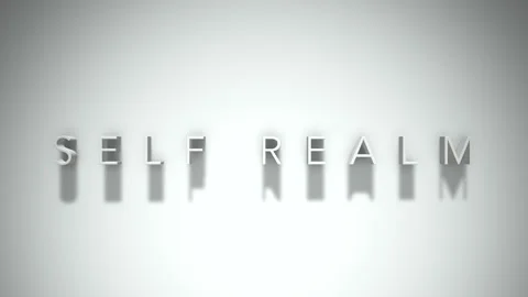 Self realm 3D title animation with shadows on a white background Video stock 297670351