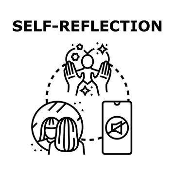 Self reflection and introspection for mental wellness Stock Illustration