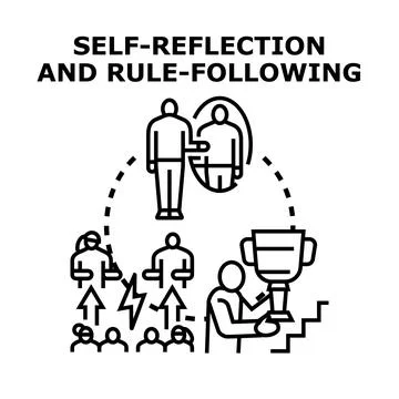 Self reflection and rule following in career development path Иллюстрация