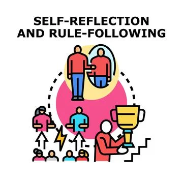 Self reflection and rule following in career development path Stock Illustration