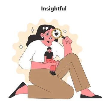 Self-reflection concept. Vector illustration Stock Illustration