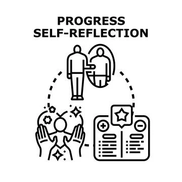 Self reflection guiding personal progress and development Stock Illustration