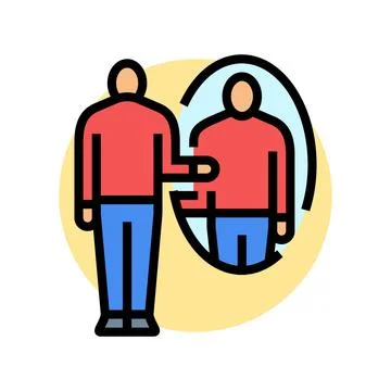 Self reflection mirror color icon vector illustration Illustrazione stock