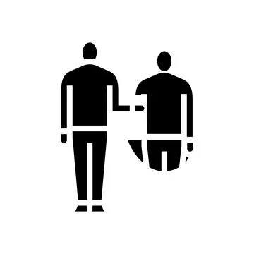 Self reflection mirror glyph icon vector illustration Stock Illustration