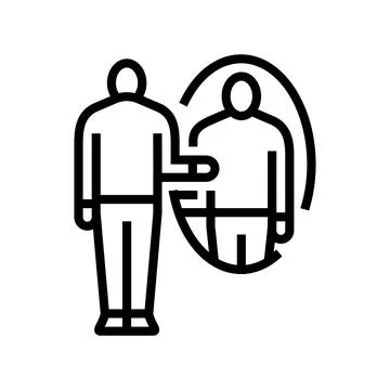 Self reflection mirror line icon vector illustration Stock Illustration