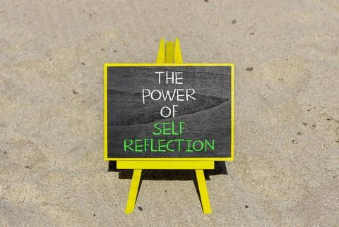 Self reflection symbol. Concept words The power of self reflection on beautif Stock Photos