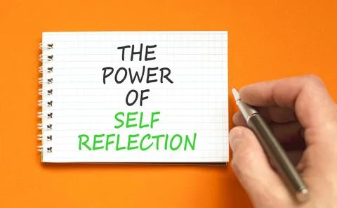 Self reflection symbol. Concept words The power of self reflection on beautif Stock Photos