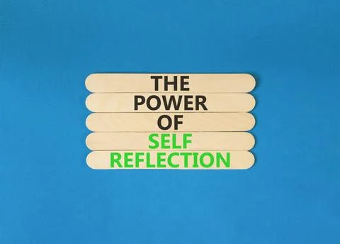 Self reflection symbol. Concept words The power of self reflection on beautif Stock Photos
