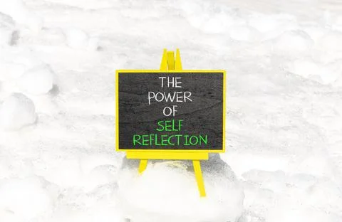 Self reflection symbol. Concept words The power of self reflection on beautif 스톡 사진