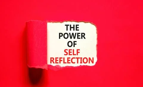 Self reflection symbol. Concept words The power of self reflection on beautif 스톡 사진
