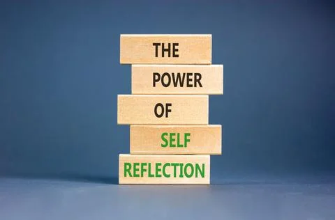 Self reflection symbol. Concept words The power of self reflection on beautif Stock Photos