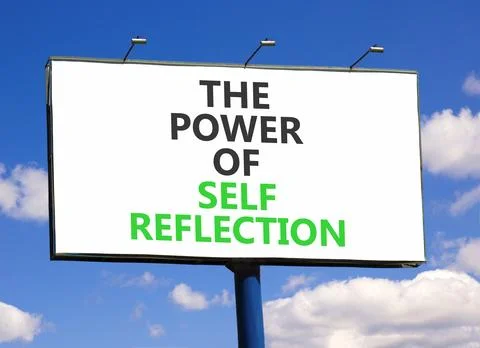 Self reflection symbol. Concept words The power of self reflection on beautif Stock Photos