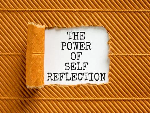 Self reflection symbol. Concept words The power of self reflection on beautif Stock Photos