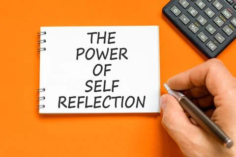 Self reflection symbol. Concept words The power of self reflection on beautif Stock Photos