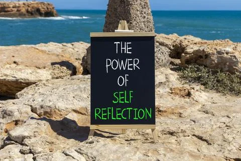 Self reflection symbol. Concept words The power of self reflection on beaut.. Stock Photos