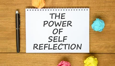Self reflection symbol. Concept words The power of self reflection on beaut.. Stock Photos