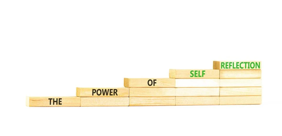Self reflection symbol. Concept words The power of self reflection on beautif Stock Photos
