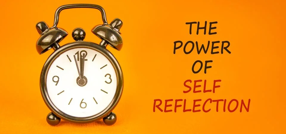 Self reflection symbol. Concept words The power of self reflection on beautif Stock Photos