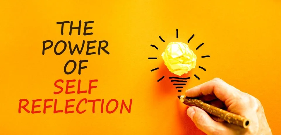 Self reflection symbol. Concept words The power of self reflection on beaut.. Stock Photos