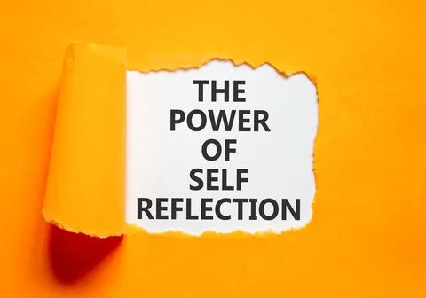 Self reflection symbol. Concept words The power of self reflection on beautif Stock Photos