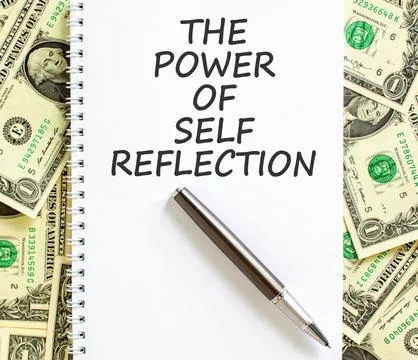 Self reflection symbol. Concept words The power of self reflection on beaut.. Stock Photos