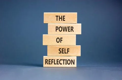 Self reflection symbol. Concept words The power of self reflection on beautif Stock Photos
