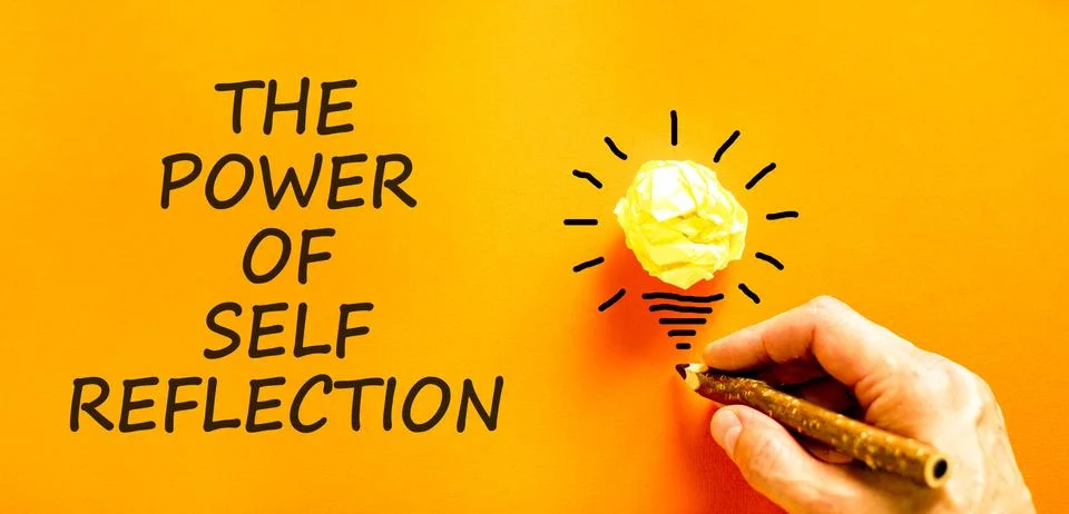 Self reflection symbol. Concept words The power of self reflection on beaut.. Stock Photos