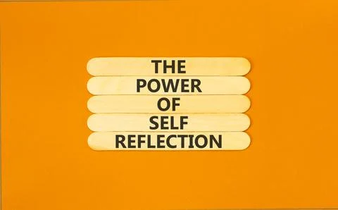 Self reflection symbol. Concept words The power of self reflection on beautif Fotos Stock