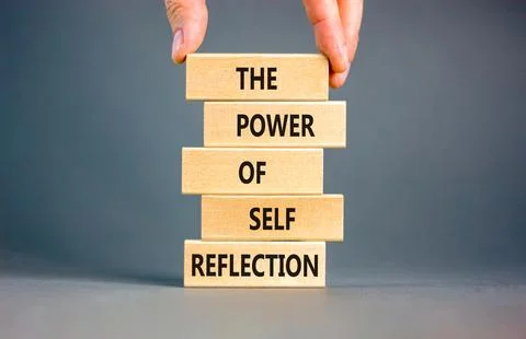 Self reflection symbol. Concept words The power of self reflection on beaut.. Stock Photos