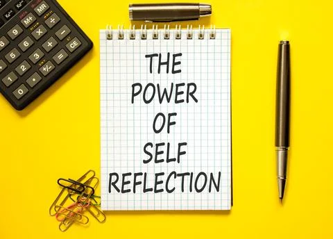 Self reflection symbol. Concept words The power of self reflection on beautif Stock Photos
