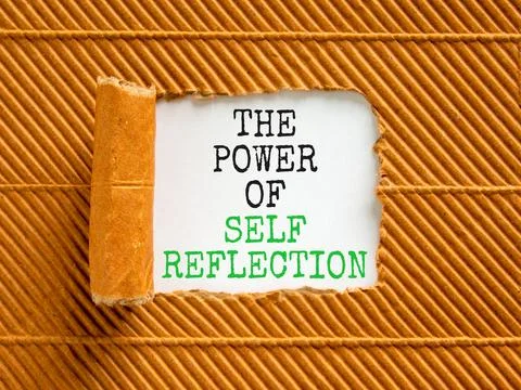 Self reflection symbol. Concept words The power of self reflection on beautif Stock Photos