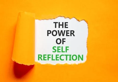 Self reflection symbol. Concept words The power of self reflection on beautif Stock Photos