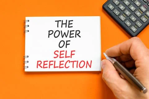 Self reflection symbol. Concept words The power of self reflection on beautif Stock Photos
