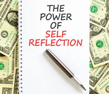 Self reflection symbol. Concept words The power of self reflection on beaut.. Stock Photos