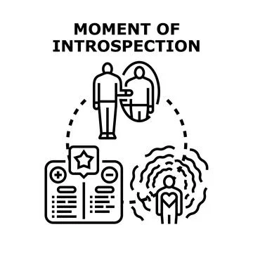 Self reflection understanding personality traits and inner feelings Stock Illustration
