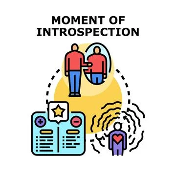 Self reflection understanding personality traits and inner feelings Stock Illustration