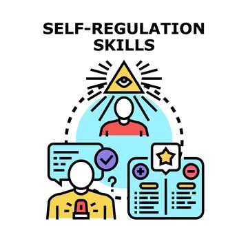 Self regulation skills developing personal control concept Stock Illustration