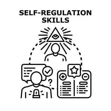Self regulation skills developing personal control concept Stock Illustration