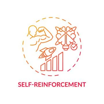 Self reinforcement red gradient concept icon 스톡 일러스트