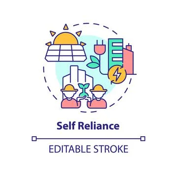 Self reliance concept icon Stock Illustration