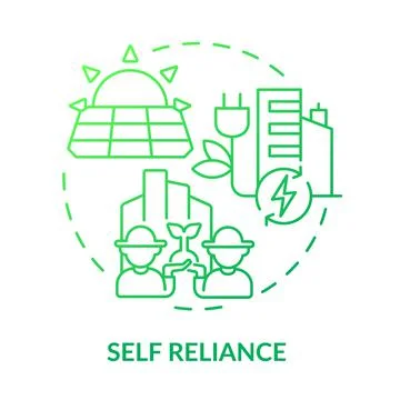 Self reliance green gradient concept icon Stock Illustration