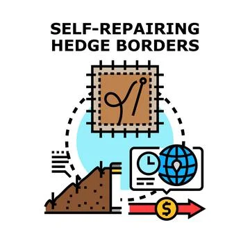 Self repairing hedge borders concept vector illustration Stock Illustration