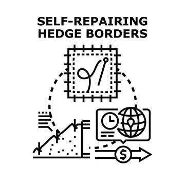 Self repairing hedge borders concept vector illustration Stock Illustration