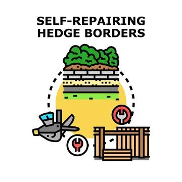 Self repairing hedge borders system concept vector Stock Illustration