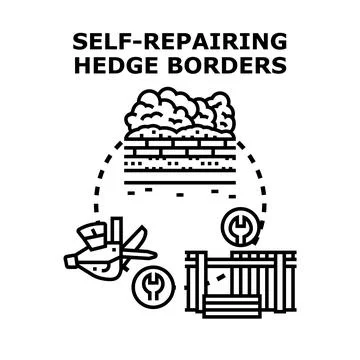 Self repairing hedge borders system concept vector Stock Illustration