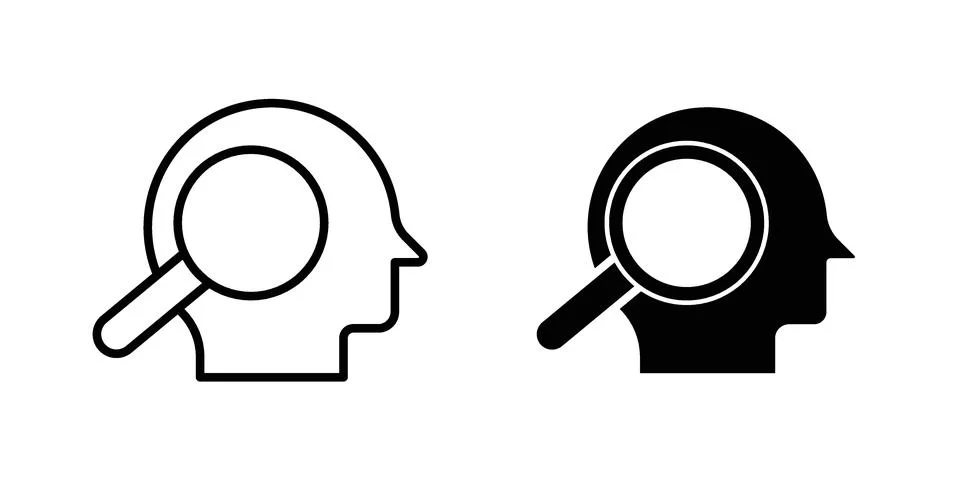 Self research icon vector concepts, line and silhouette style Stock Illustration