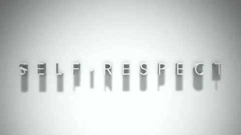 Self respect 3D title animation with shadows on a white background Video stock 297905237