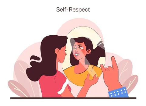 Self-Respect concept. Flat vector illustration Stock Illustration