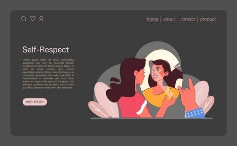 Self-Respect concept. Flat vector illustration Stock Illustration