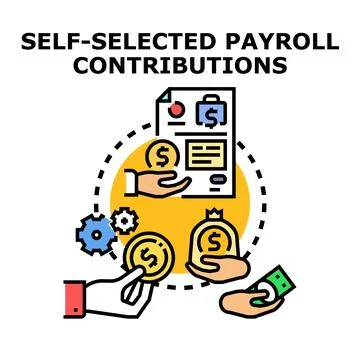 Self selected payroll contributions concept illustration Stock Illustration